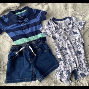 Carters boy 9mo bundle with honest baby romper